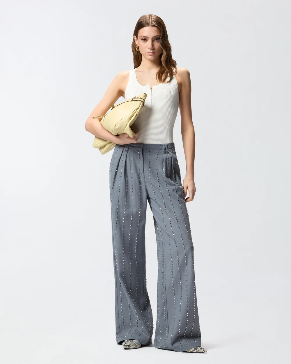 Pinko Pantaloni con righe gioiello