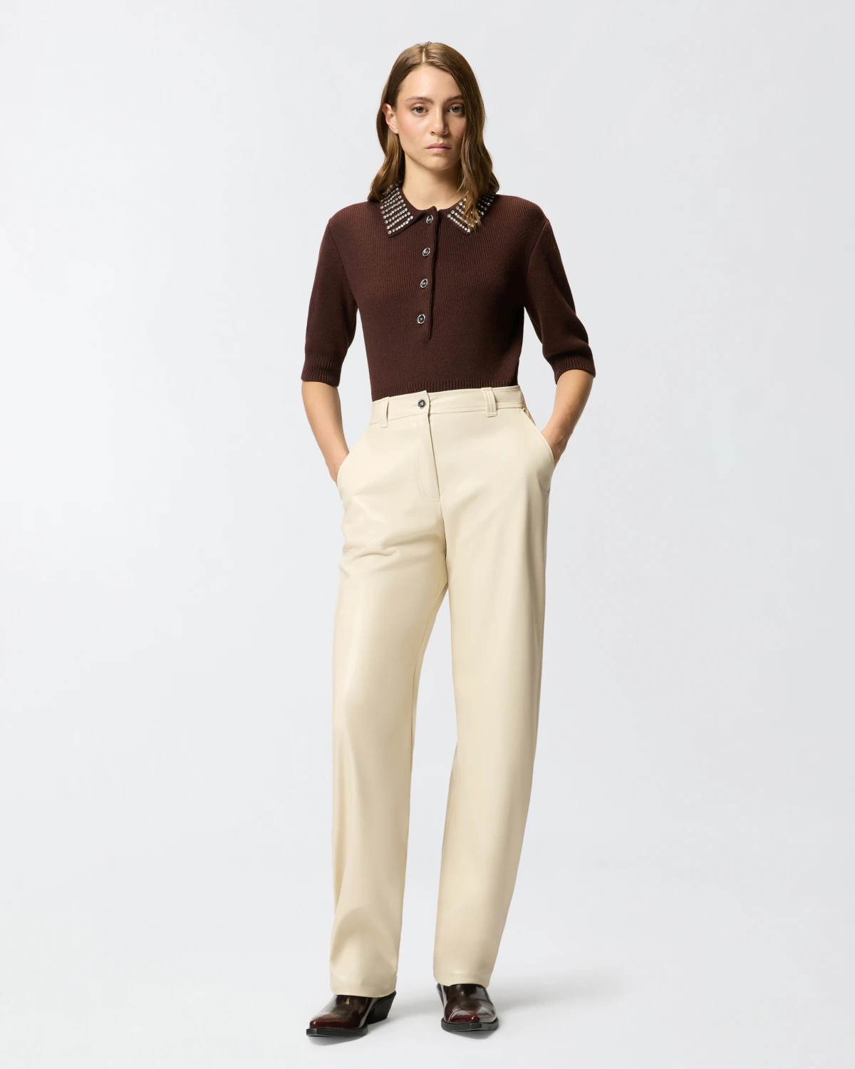 Pinko Pinko Pantaloni balloon effetto pelle soft touch — 8/8