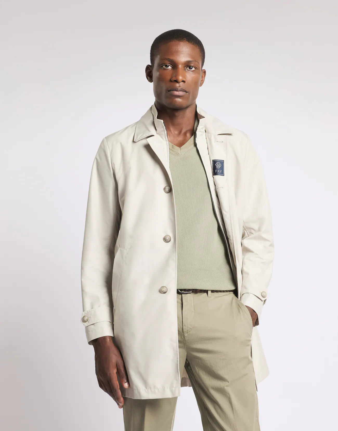 Fay Fay Morning Coat In Popeline Tecnico — 4/6