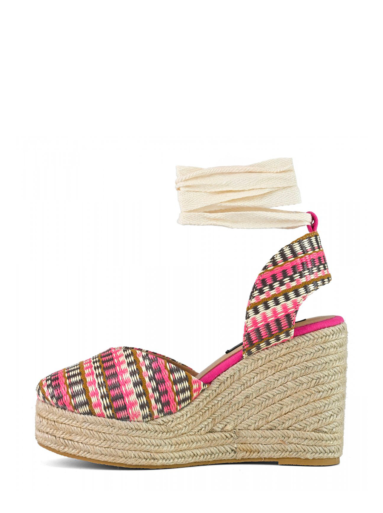 COLORS Colors Sandali zeppa plateau in rafia multicolor — 4/4