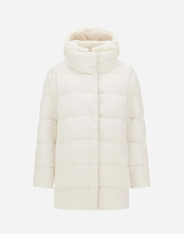 Herno Herno A-SHAPE IN RASO E LADY ALTERNATIVE FUR — 3/4