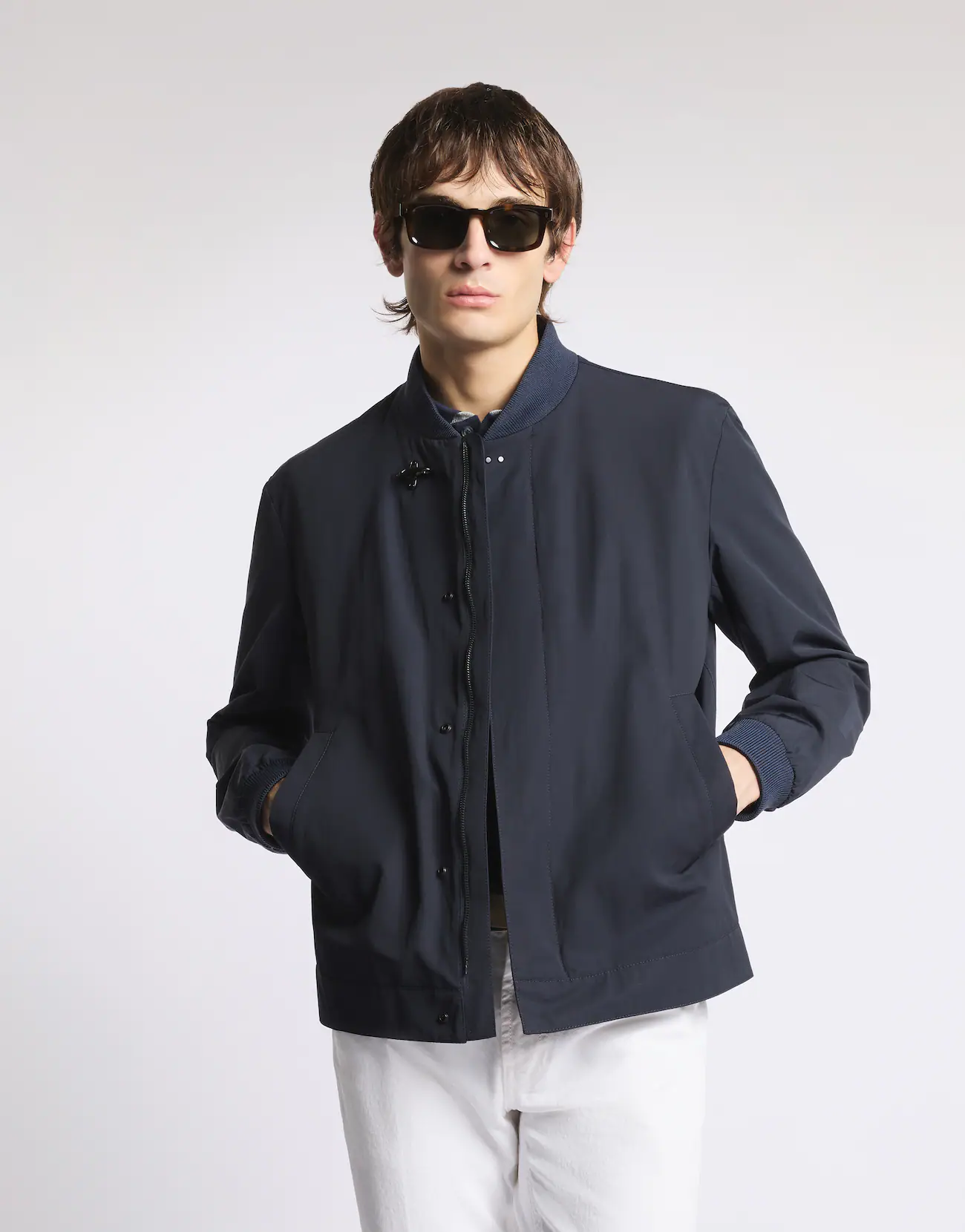 Fay Fay Bomber in Microfaille Misto Cotone — 1/4