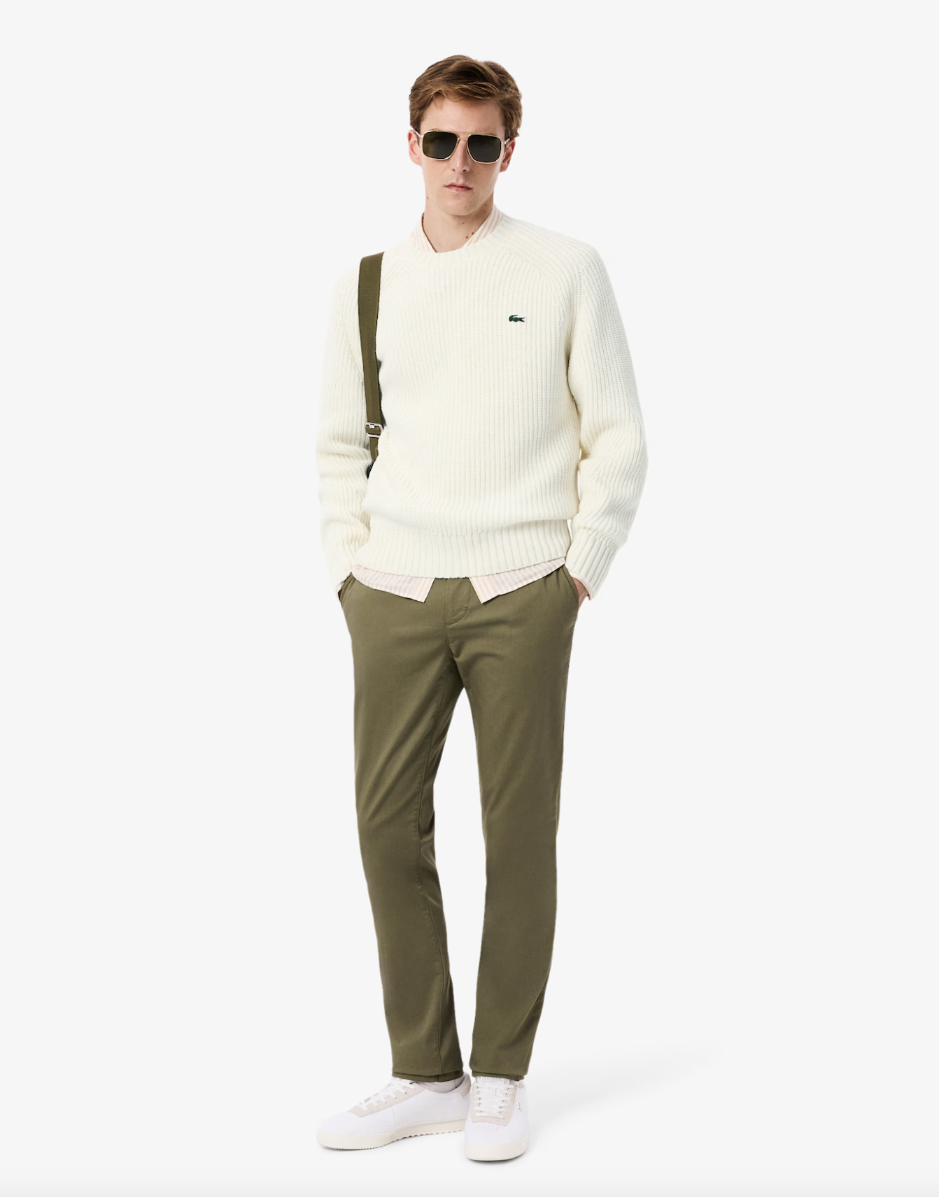 Lacoste Lacoste Maglione spesso in lana cardata — 3/4