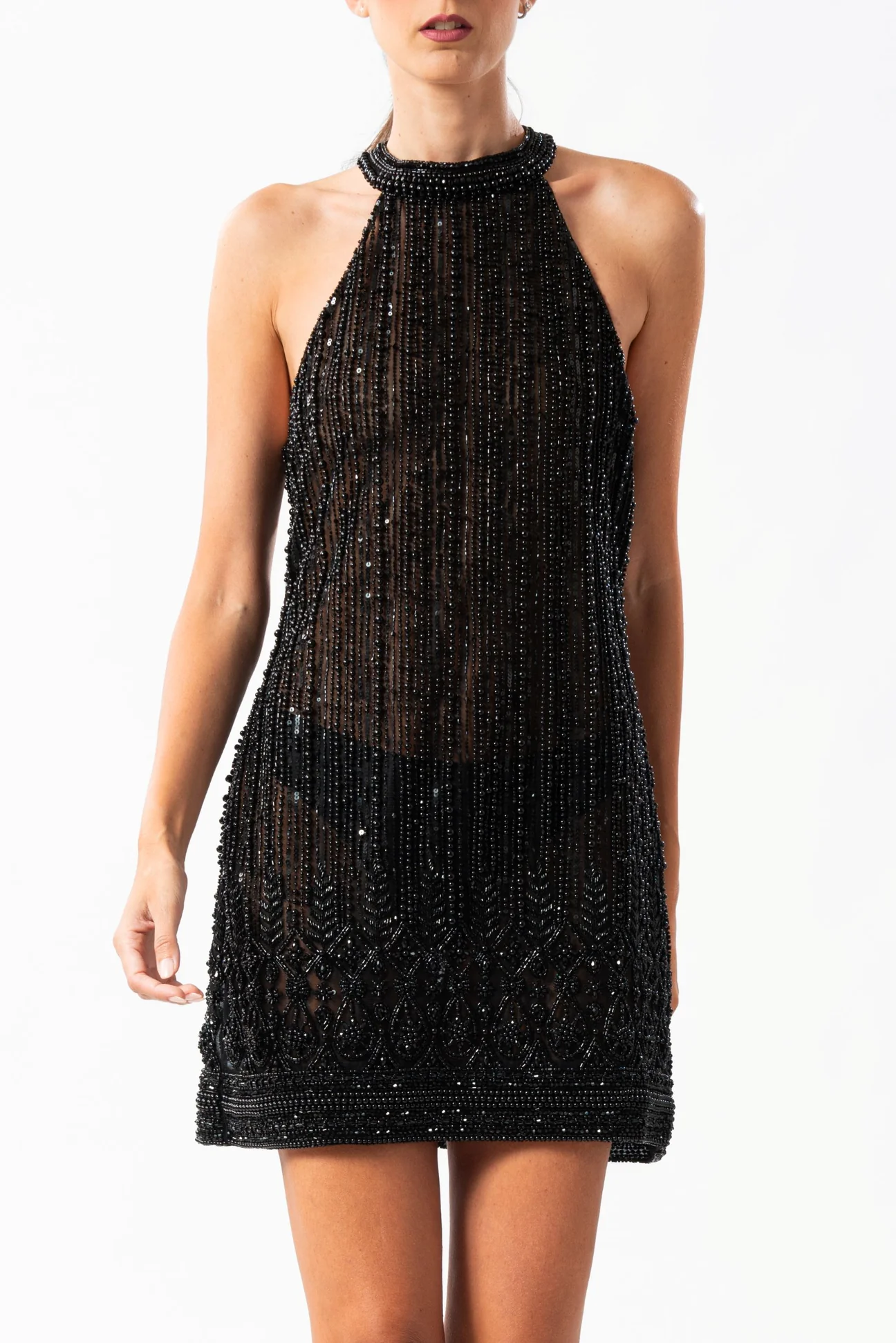 MIRIAM STELLA Miriam Stella EMBROIDERY  PEARL MINI DRESS — 2/8