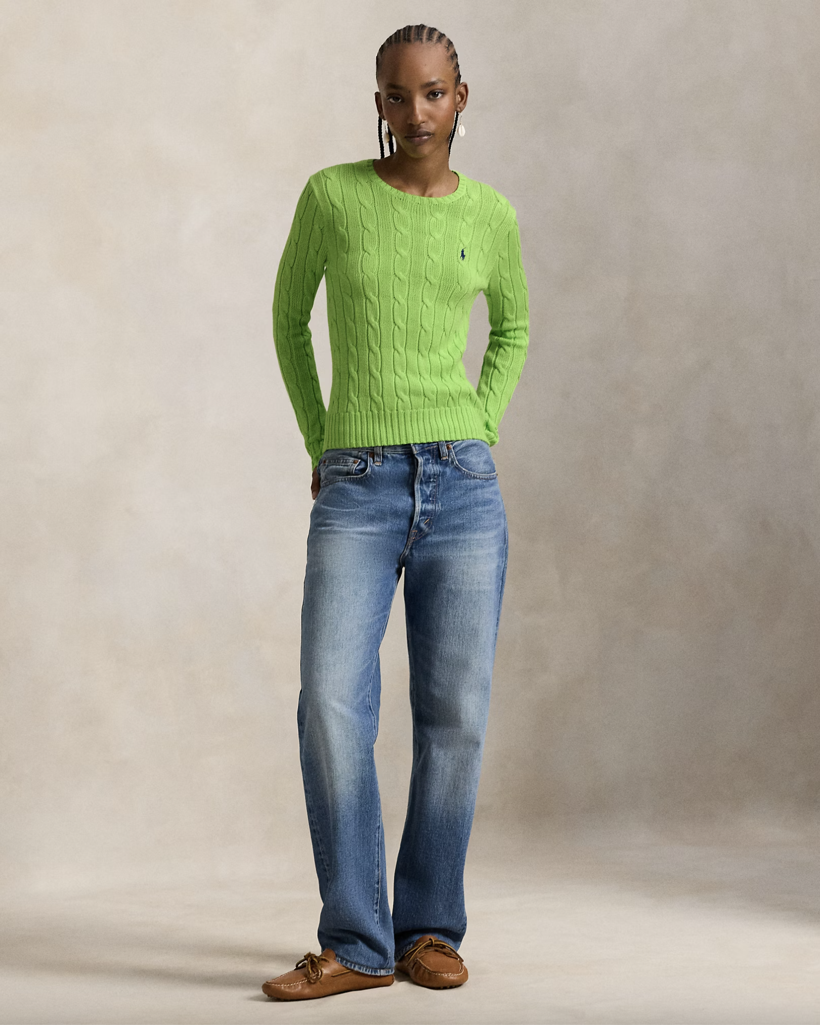 RALPH LAUREN Ralph Lauren Maglia a girocollo in cotone a trecce — 1/4