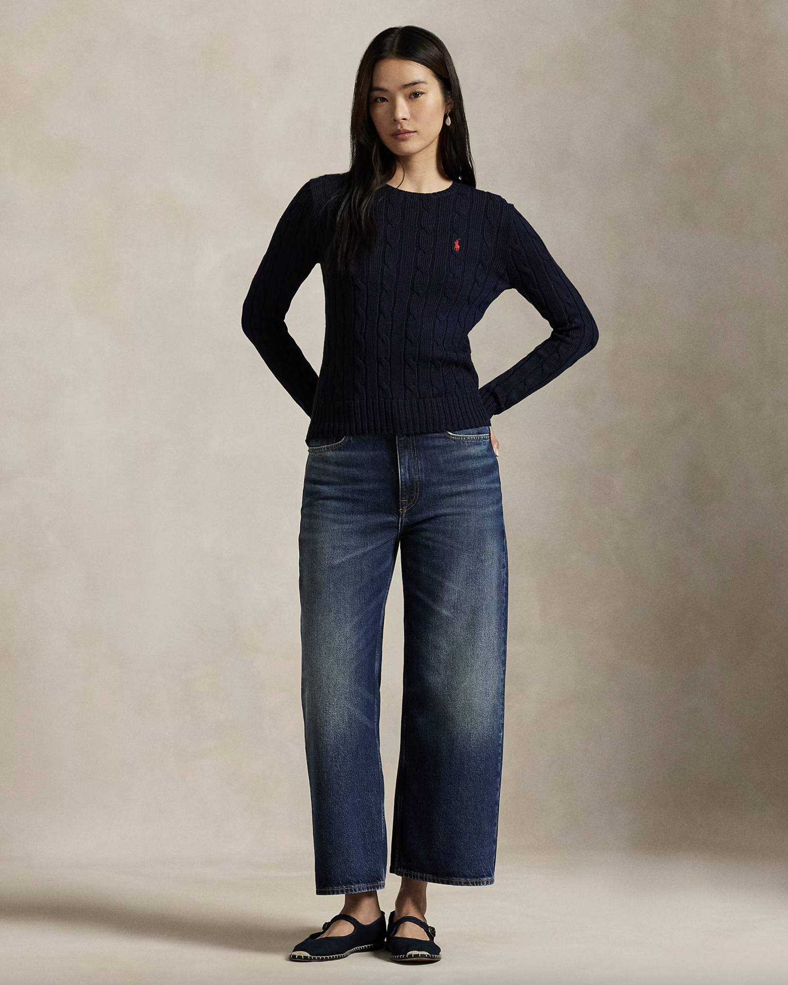 RALPH LAUREN Ralph Lauren Maglia a girocollo in cotone a trecce — 1/4