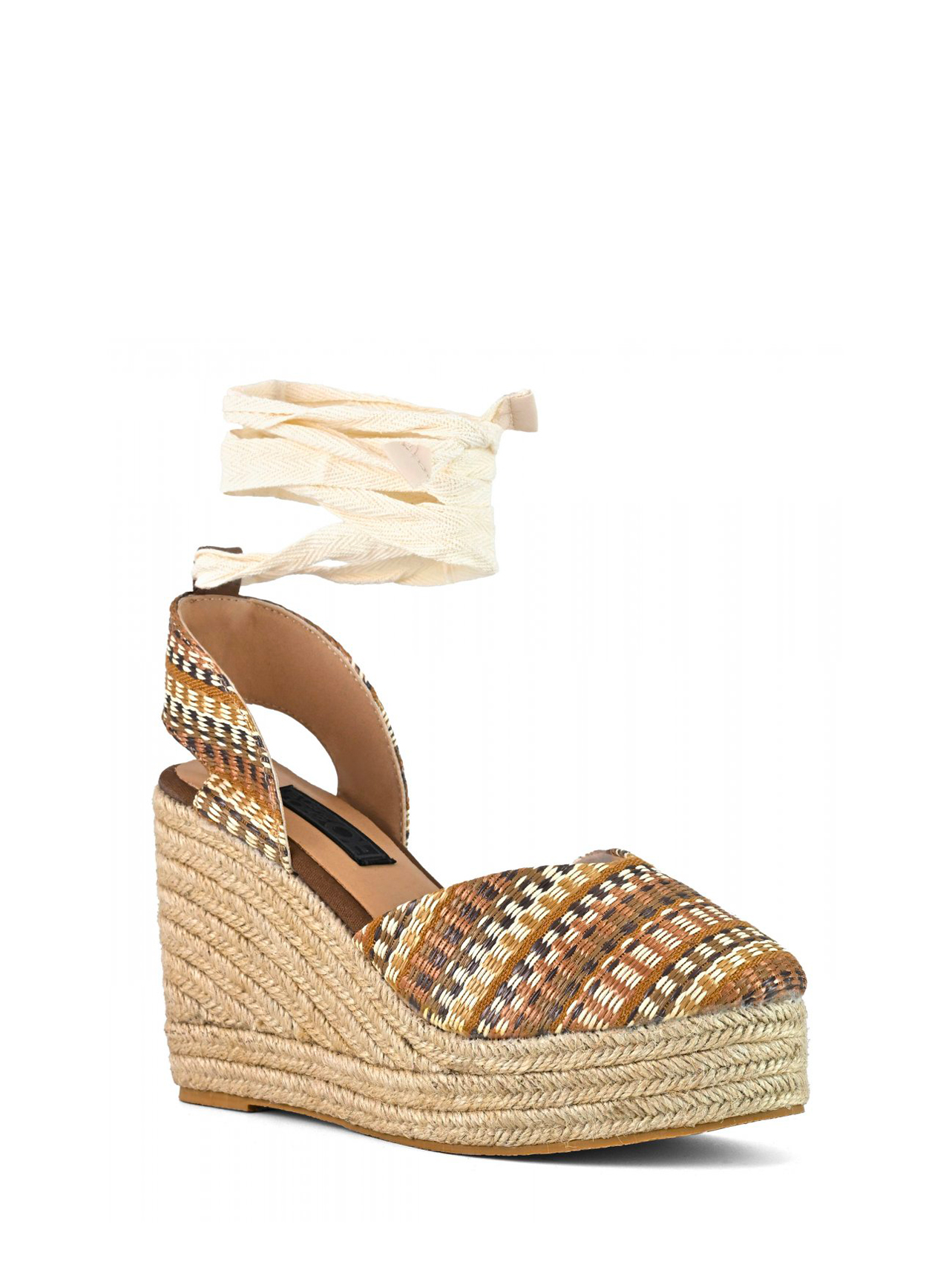 COLORS Colors Sandali zeppa plateau in rafia multicolor — 4/4