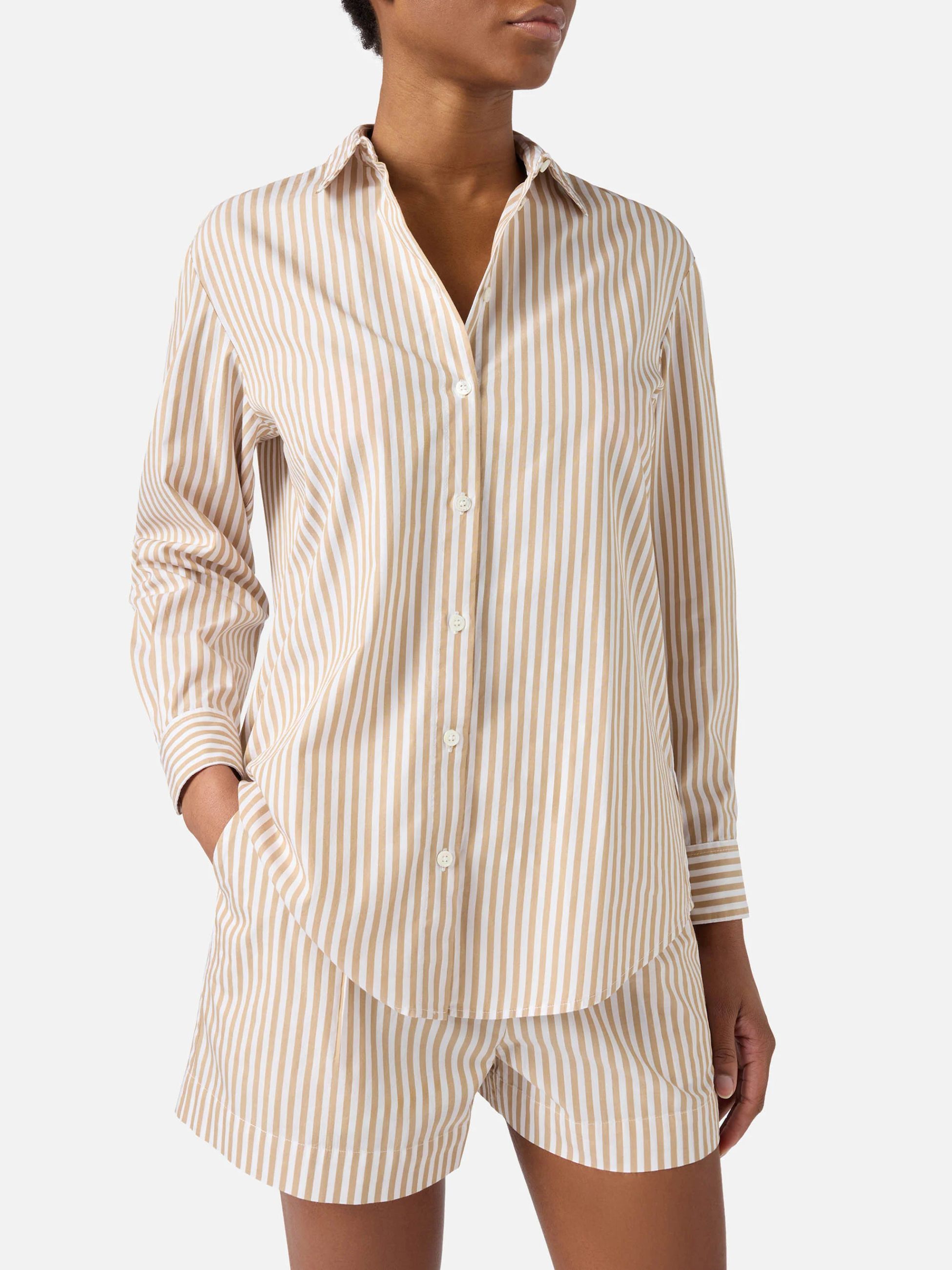 SAINT BARTH Saint Barth Camicia Brigitte in cotone a righe — 12/15