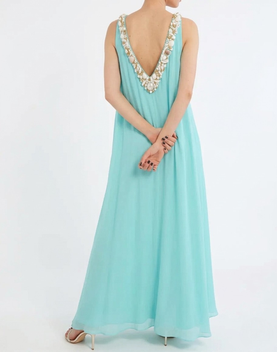 MIRIAM STELLA Miriam Stella SOLID COLOR LONG DRESS — 2/6