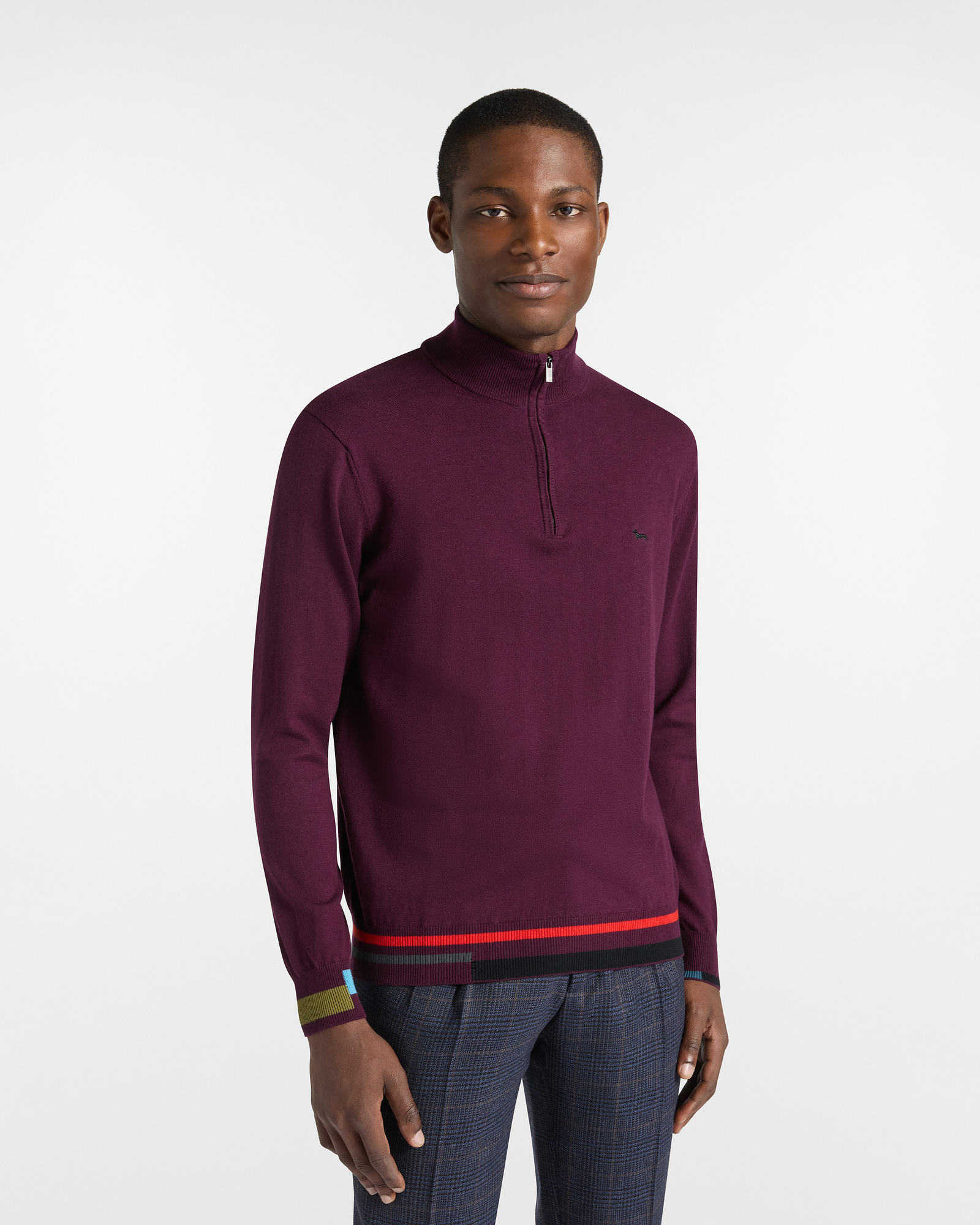 HARMONT& BLAINE Harmont& Blaine Pullover Half Zip Color Block — 3/3