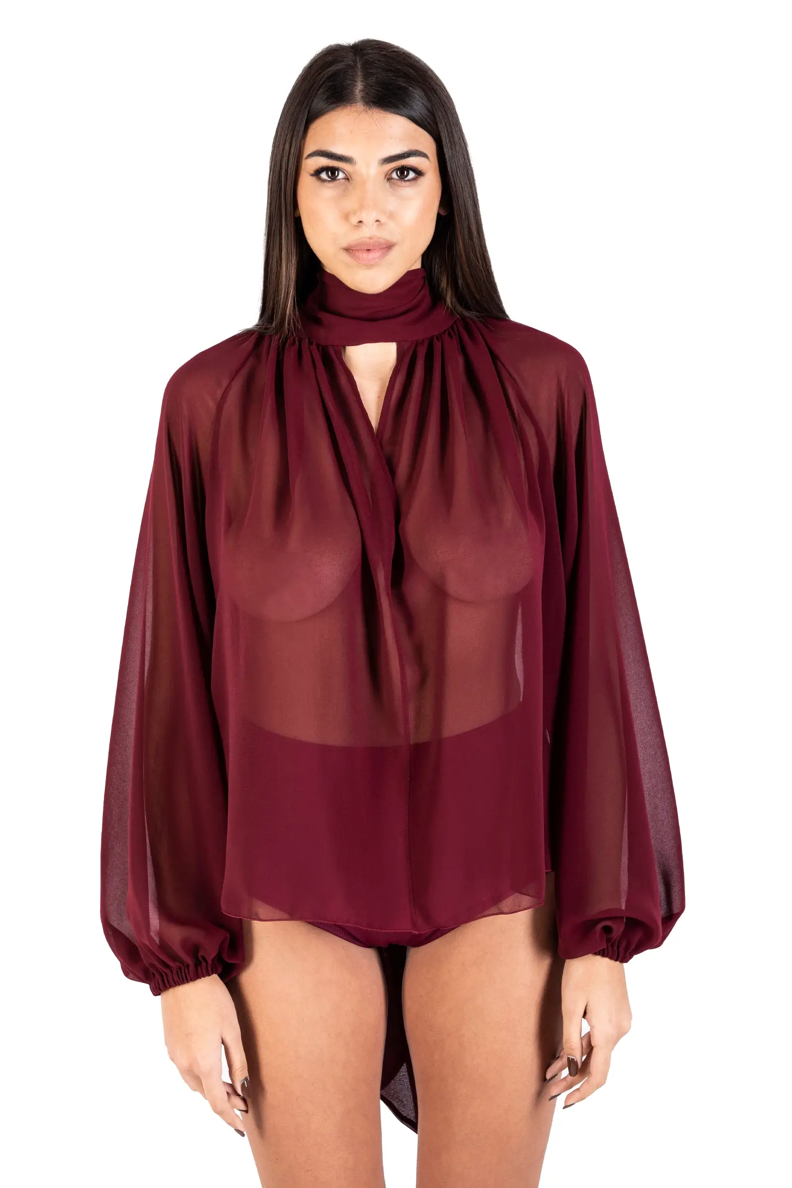 District BLUSA MANICA LUNGA CON FUSCIACCA