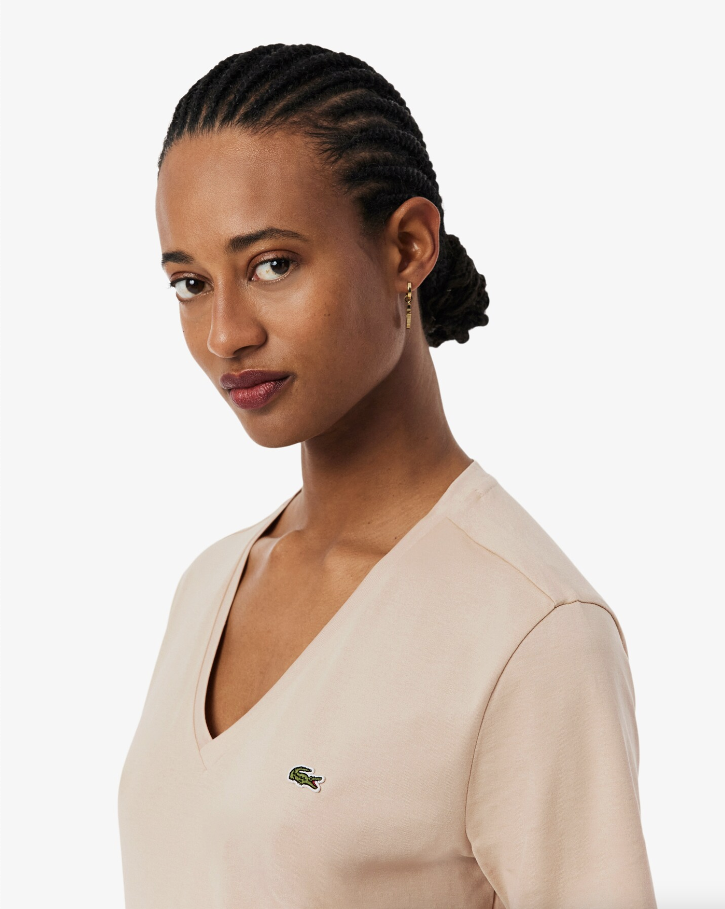 Lacoste Lacoste T-shirt con scollo a V in morbido cotone relaxed fit — 2/6