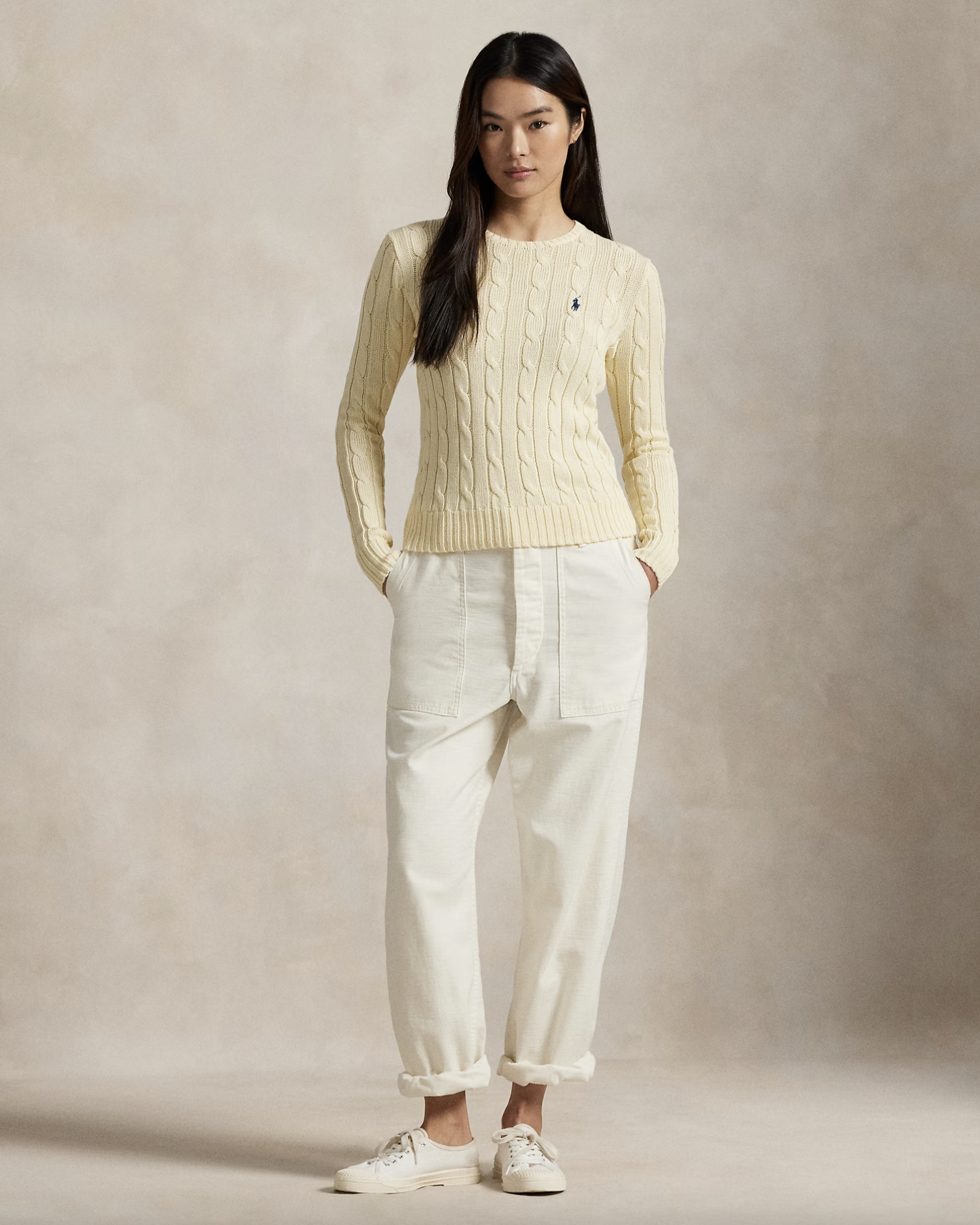 RALPH LAUREN Ralph Lauren Maglia a girocollo in cotone a trecce — 1/8