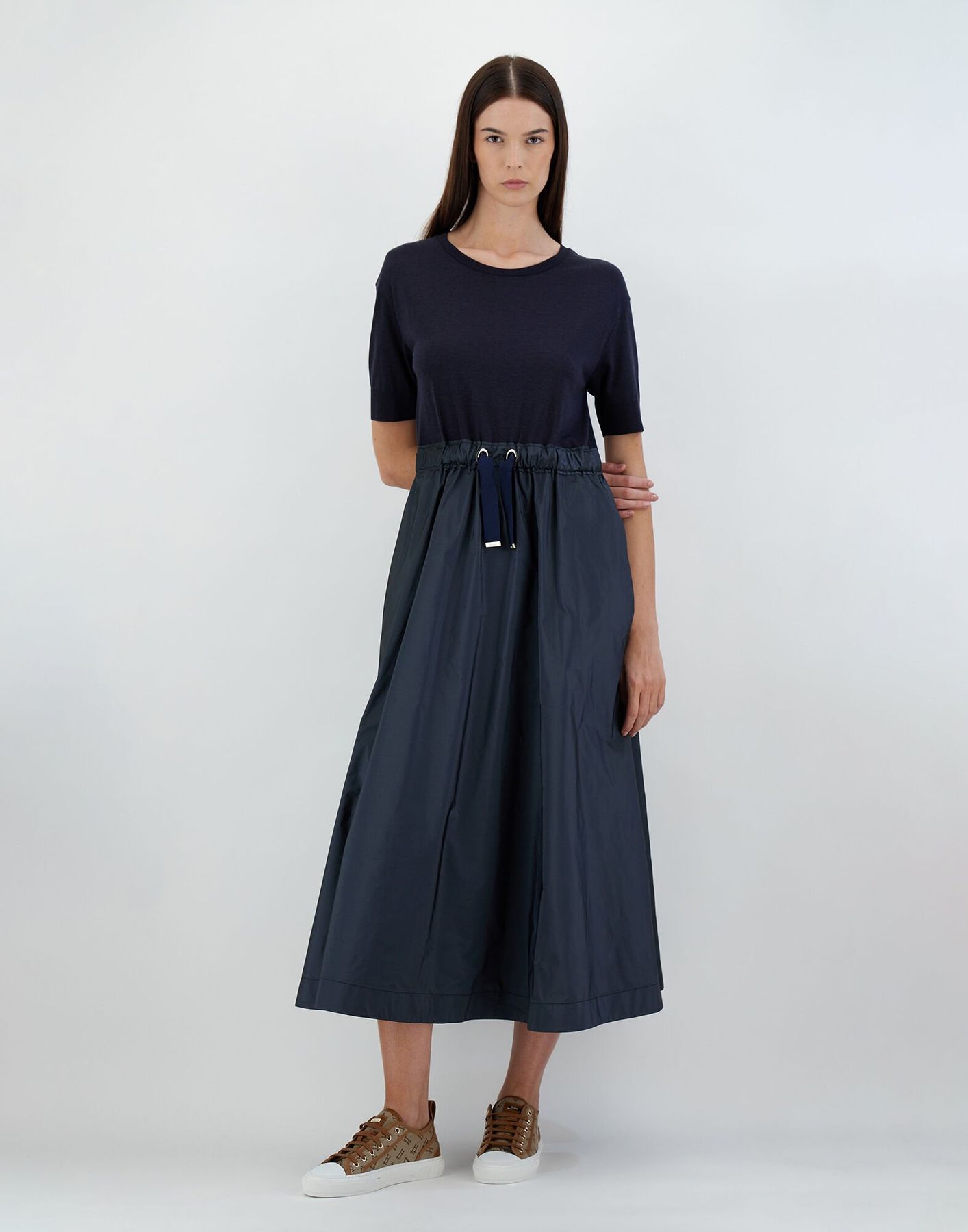 HERNO ☆ GLAM KNIT EFFECT ＆ TECHNO TAFFETA' ドレス ☆関税込☆HERNO GLAM KNIT EFFECT ＆ TECHNO TAFFETA´ ドレス
