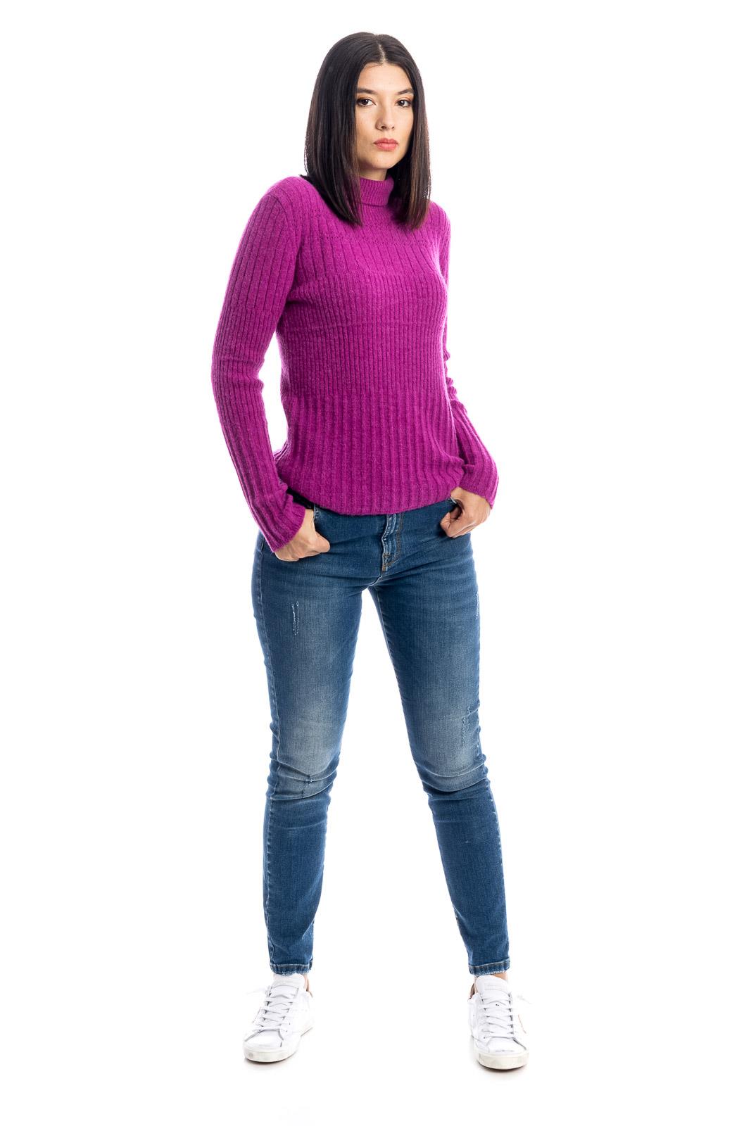 Pull Manila Grace – Couleur Noir-beige, En Laine Mixte, Taille M Pour Femme