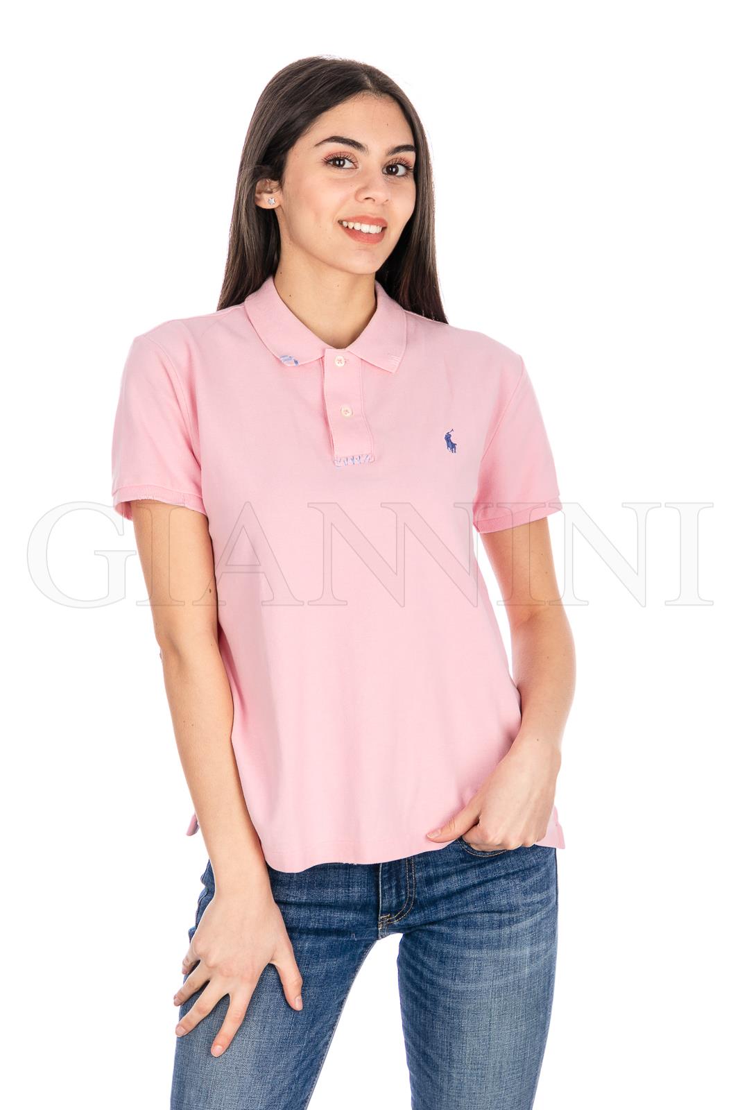Tシャツ・カットソー POLO RALPH LAUREN Woman Polo Shirt Pink 211870245003 Polo Ralph Lauren slim fit polo shirt 211870245003 pink