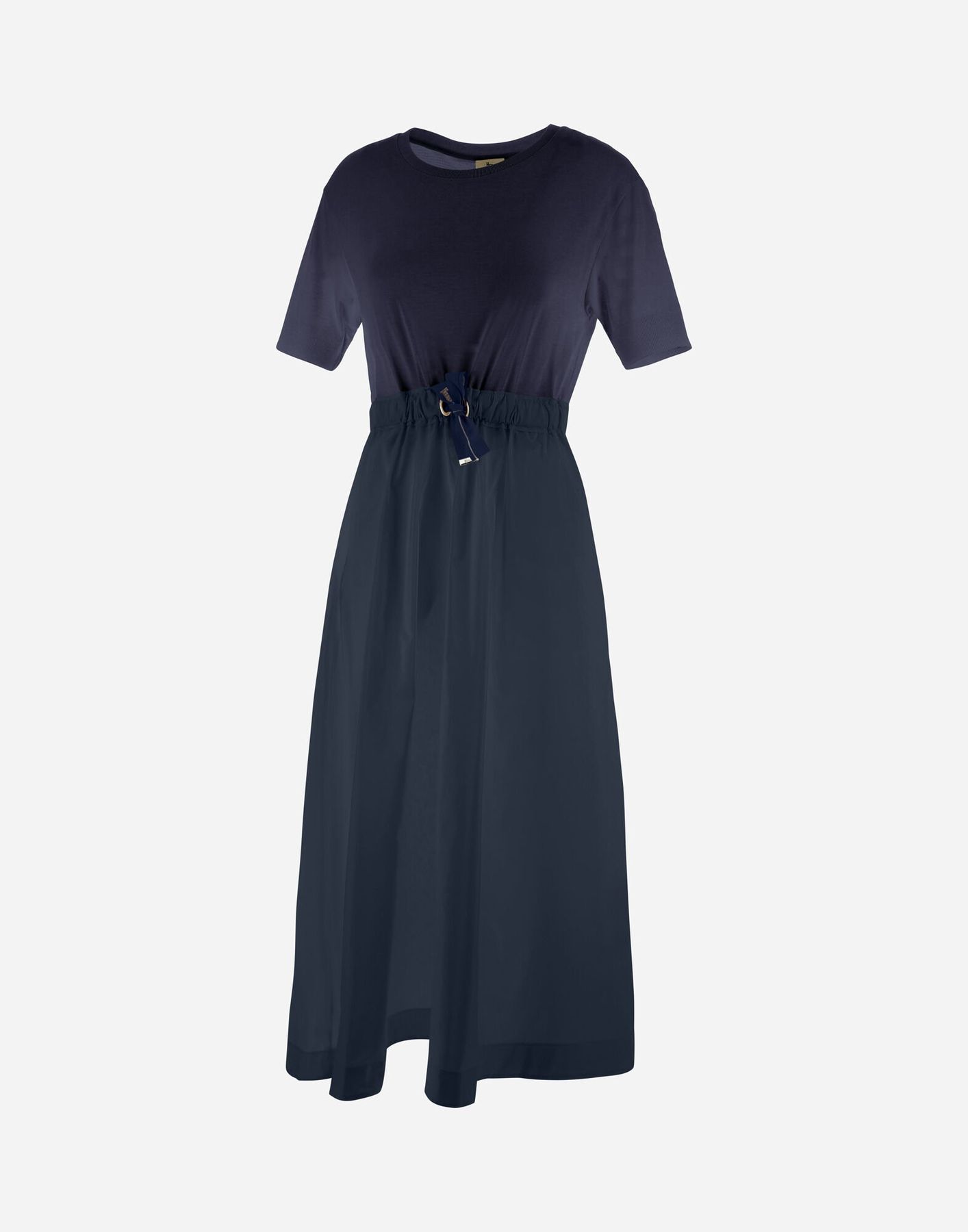HERNO ☆ GLAM KNIT EFFECT ＆ TECHNO TAFFETA' ドレス DRESS IN GLAM KNIT EFFECT AND TECHNO TAFFETA in Light Yellow