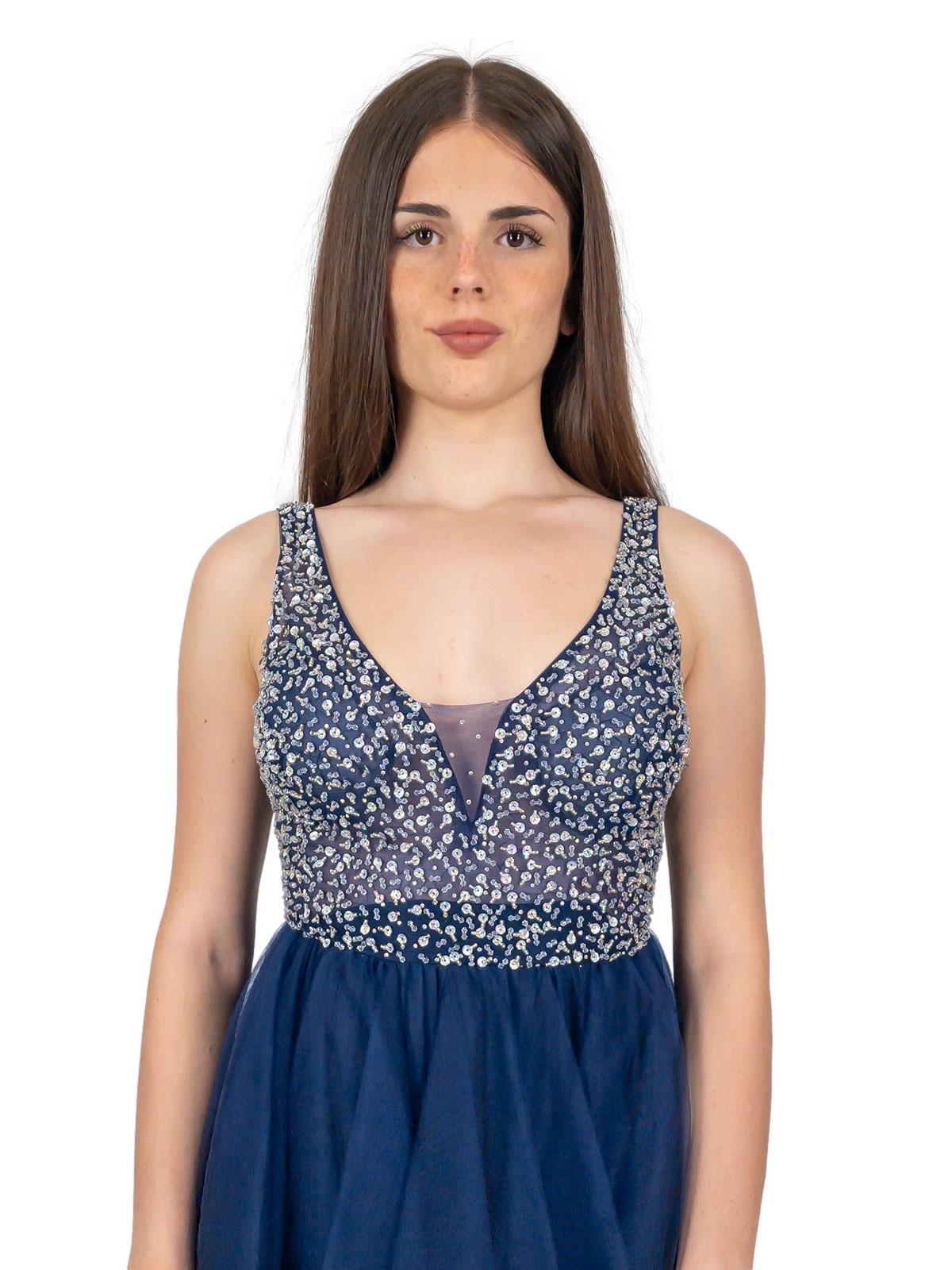 Abito Da Sera Donna Vokuhila - Elegante Con Scollo A V Per Cerimonie E Eventi - Foto 3