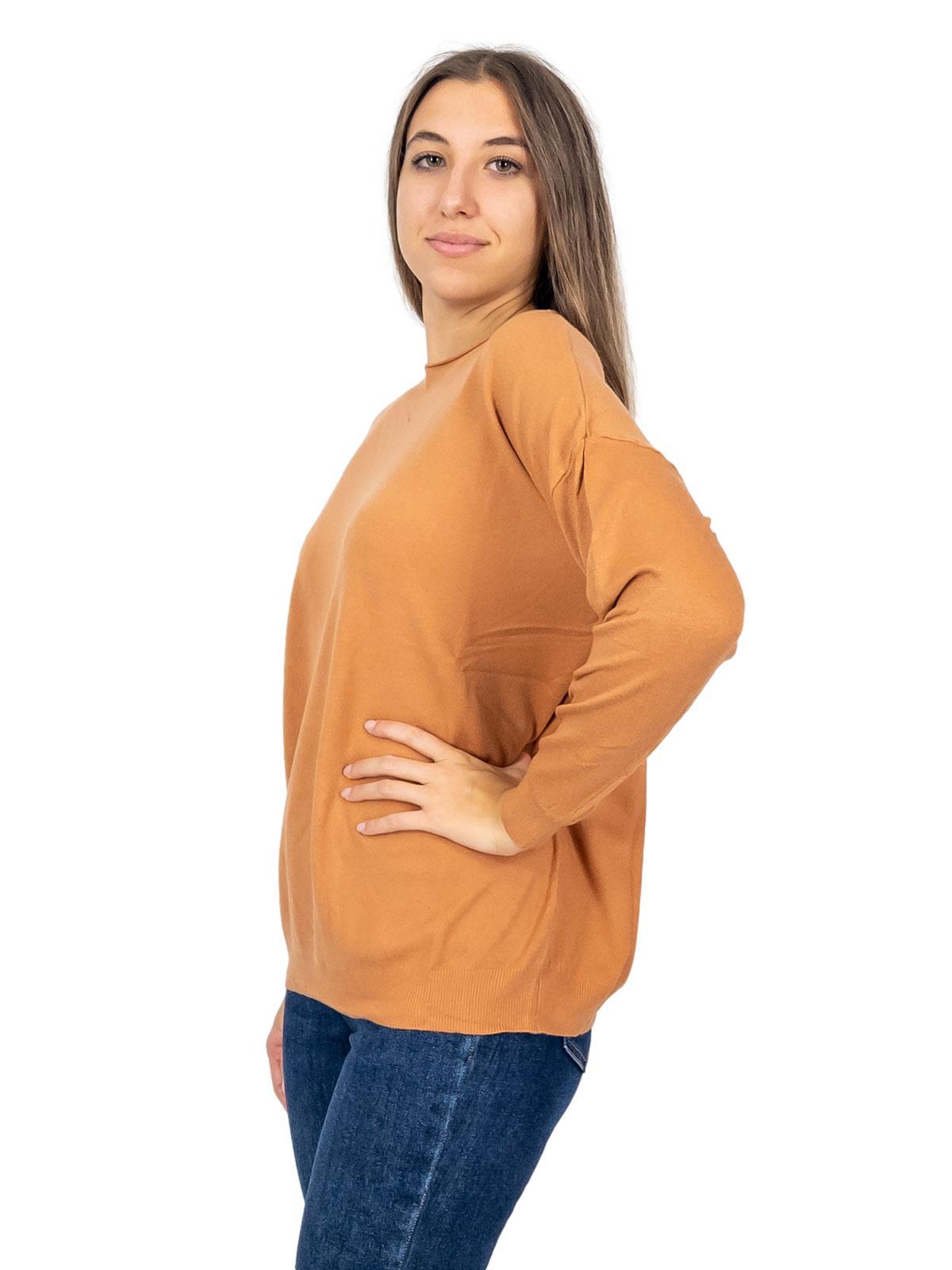 Maglione Donna Mezza Zip Oversize - Scollo A V, Coste, Spacco Laterale, Autunno/Inverno
