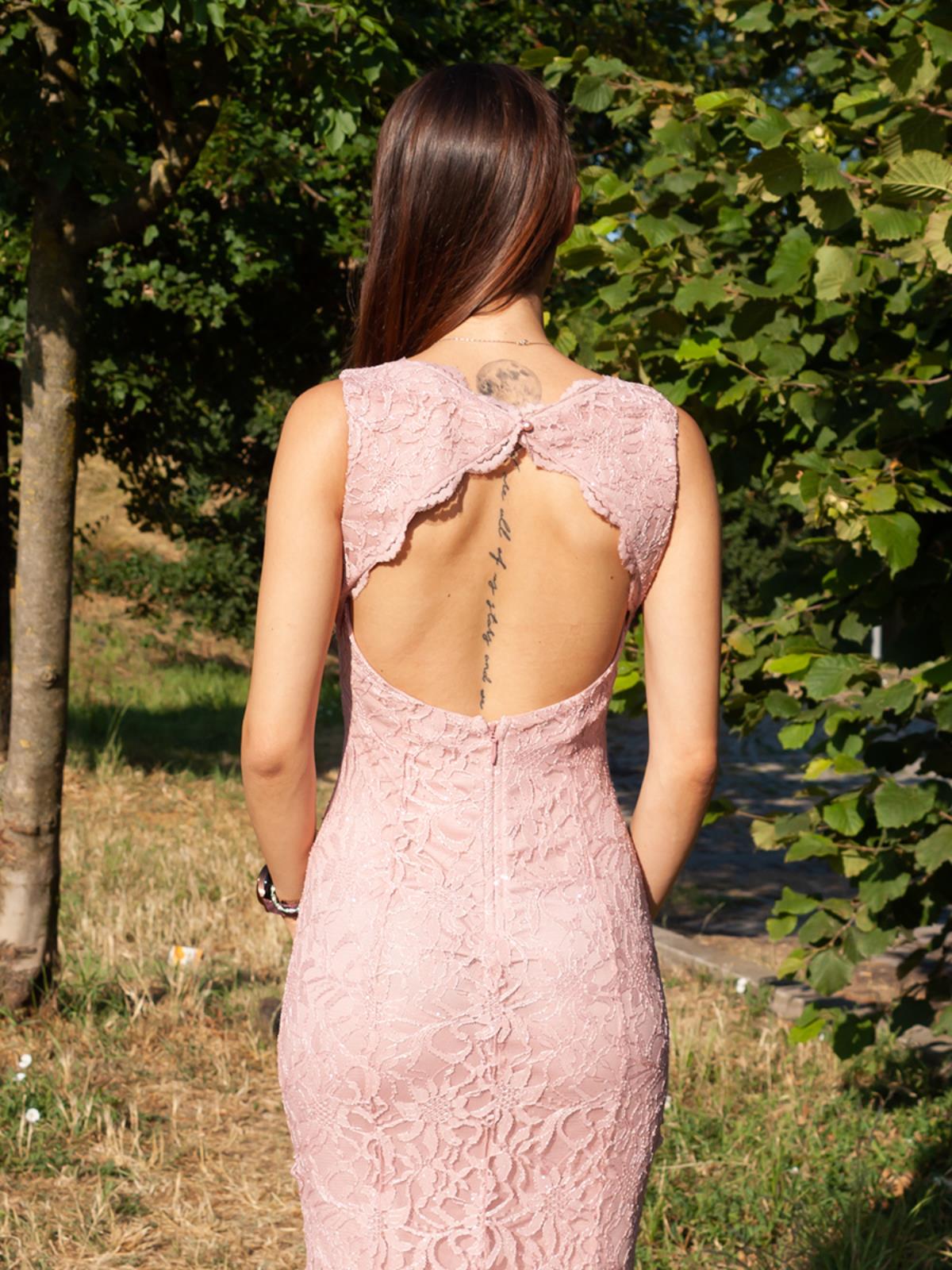 Schiena Scoperta Vestito Rosso Lungo Sirena Schiena Scoperta