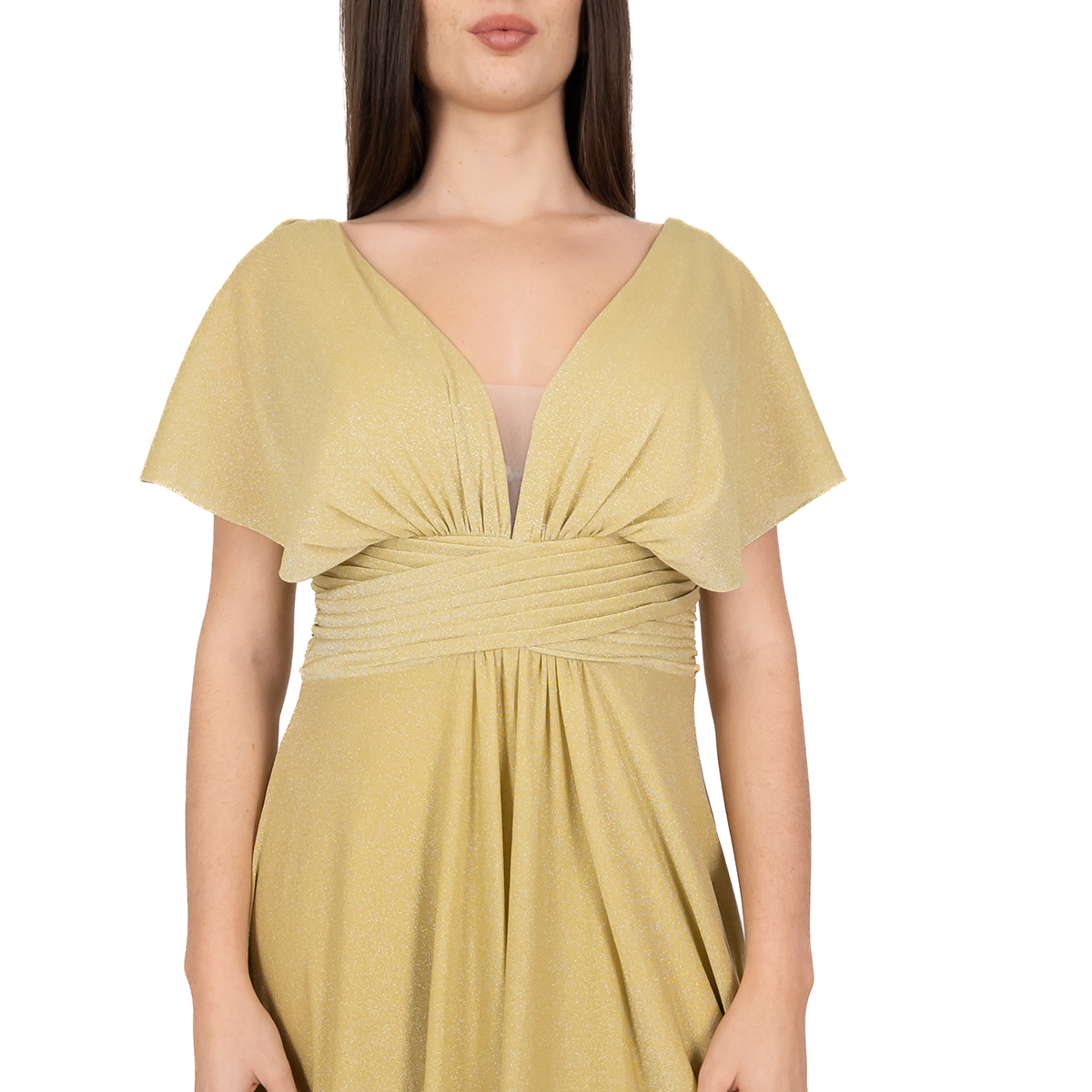 Vestito Donna Elegante Con Scollo A O - Vita Alta, Taglie Forti, Midi, Per Cerimonie E Sere - Foto 14