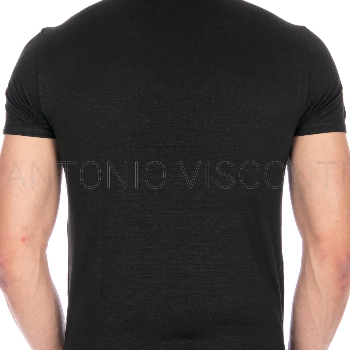 Tシャツ・カットソー DANIELE FIESOLI Men T Shirts DF0700 0013 BLACK T-shirt Daniele Fiesoli filo scozia nero - DANIELE FIESOLI