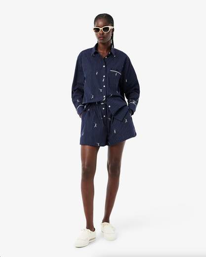 Lacoste Boxer in popeline di cotone jacquard   