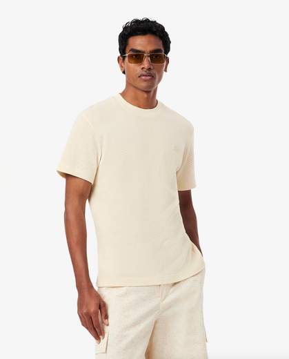 Lacoste T-shirt in cotone e pizzo