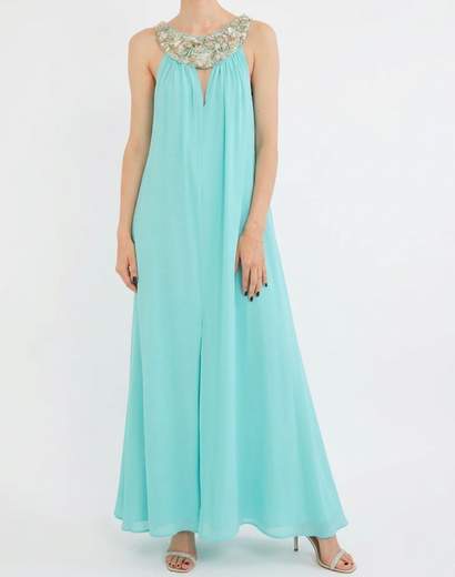 Miriam Stella SOLID COLOR LONG DRESS