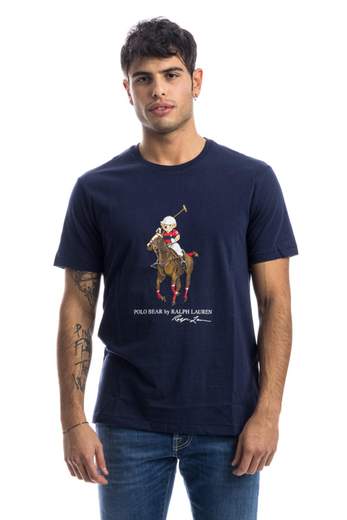 Tシャツ・カットソー Ralph Lauren FW25 ORSETTO CON CAPPOTTO (710974584 001) POLO RALPH LAUREN T-SHIRT CON STAMPA ORSETTO